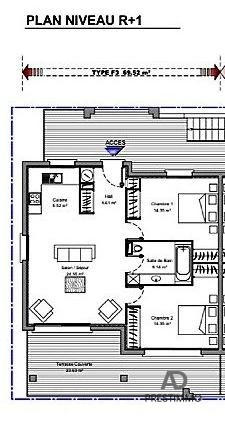 Appartement - 65 m² - 3 pièces