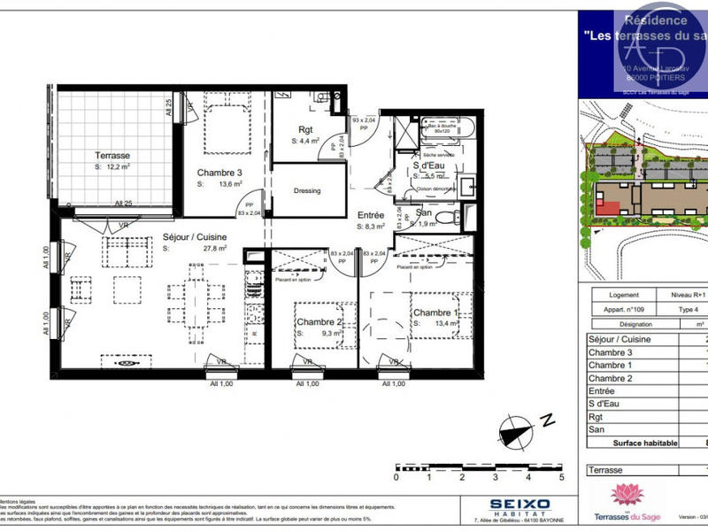 Appartement - 84 m² - 4 pièces