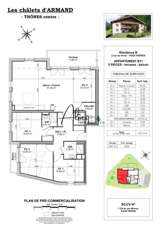 Appartement - 80 m² - 3 pièces
