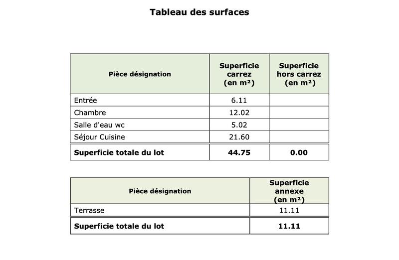 Appartement - 45 m² - 2 pièces