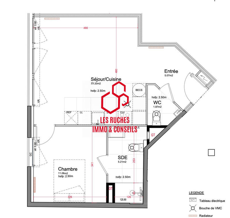 Appartement - 47 m² - 2 pièces