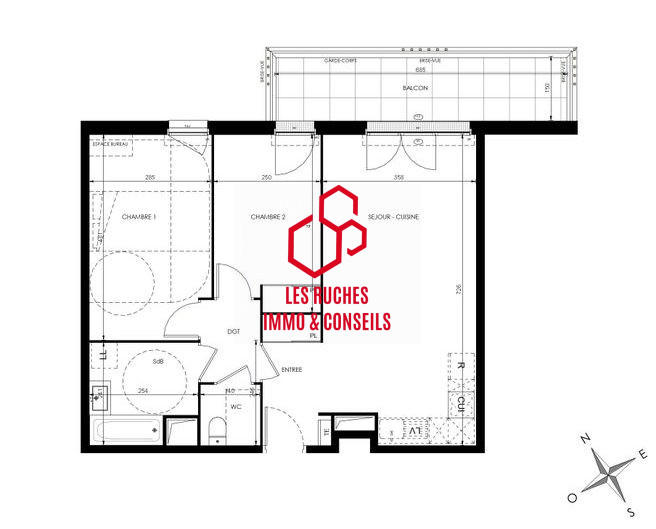 Appartement - 63 m² - 3 pièces