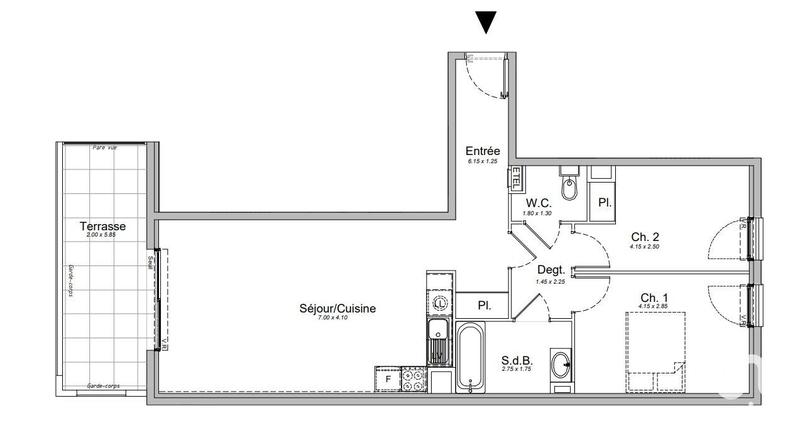 Appartement - 67 m² - 3 pièces