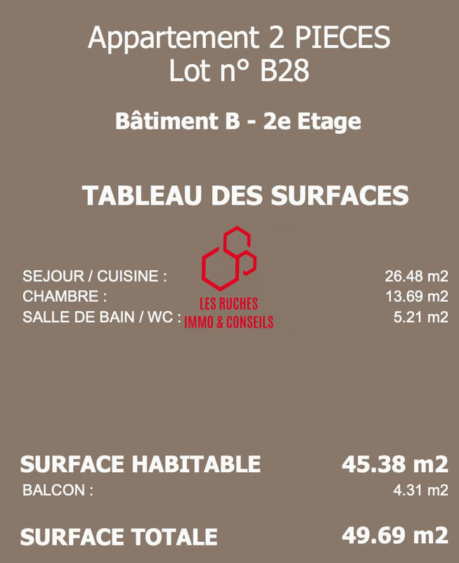 Appartement - 45 m² - 2 pièces