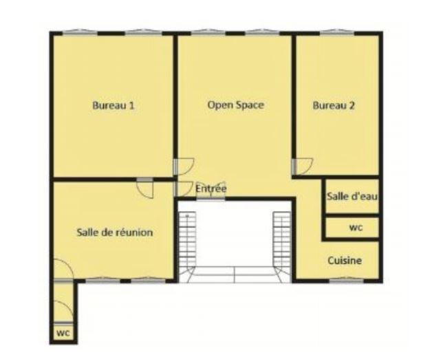 Bureau - 82 m² - 3 pièces