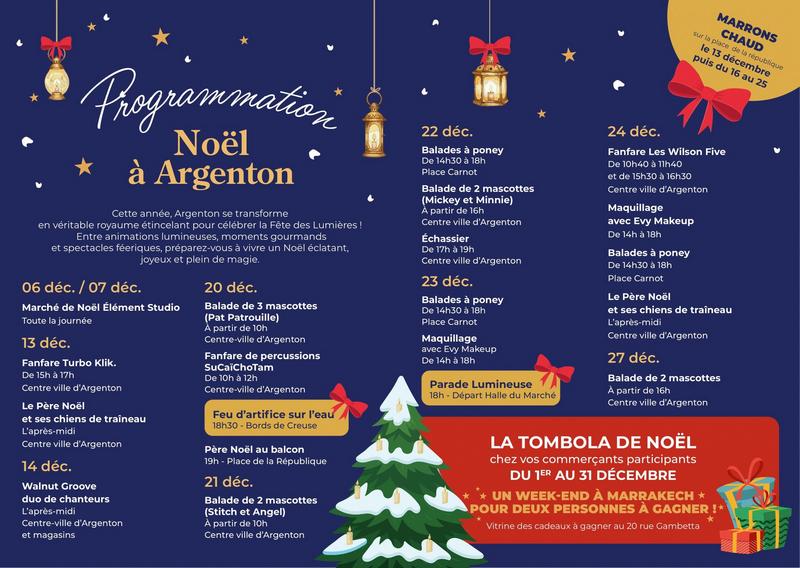 Programme &quot;La Fête des Lumières, Noël à Argenton sur Creuse&quot;