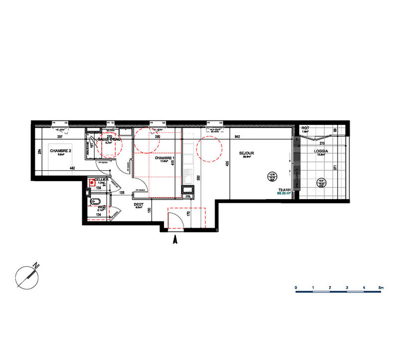 Appartement - 68 m² - 3 pièces