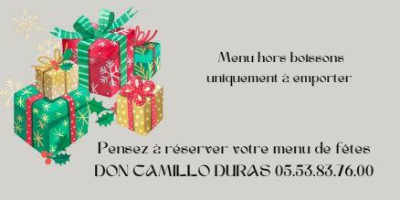 Menus de fêtes à emporter du Don Camillo