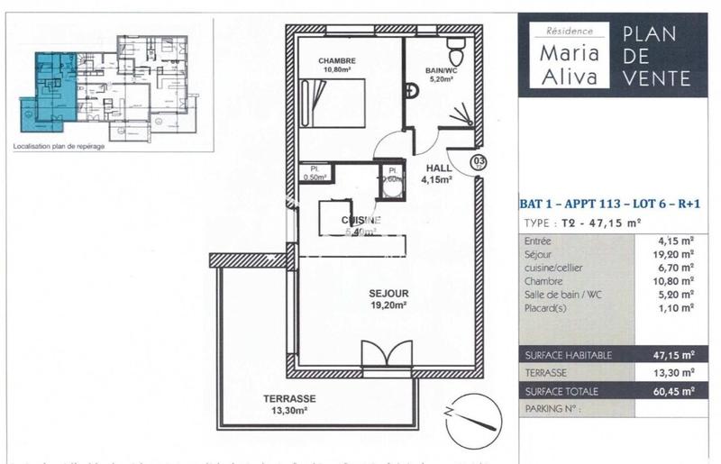 Appartement - 47 m² - 2 pièces