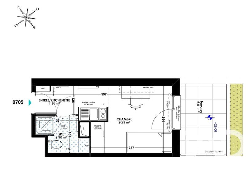 Appartement - 16 m² - 1 pièce