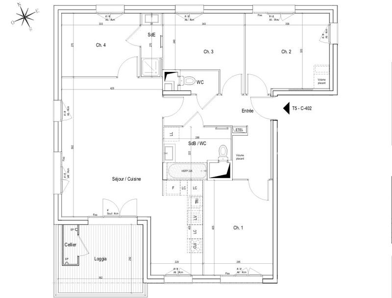 Appartement - 94 m² - 5 pièces
