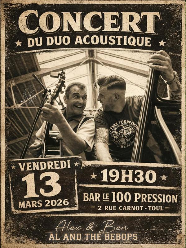 Concert du duo acoustique Al and The Bebops