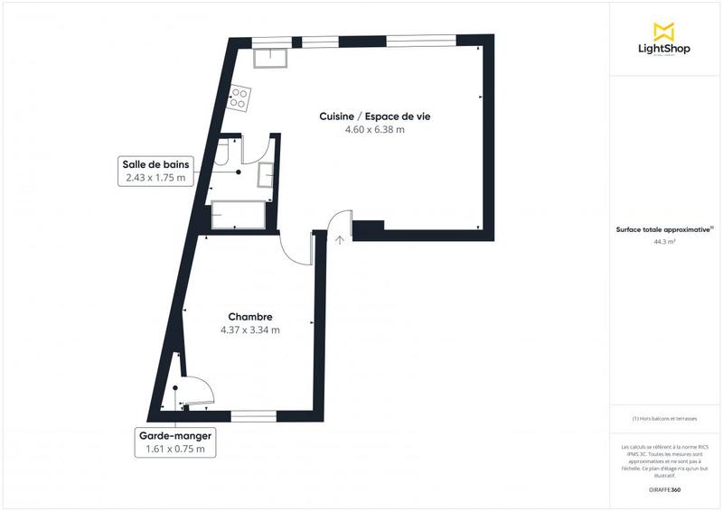 Appartement - 45 m² - 2 pièces