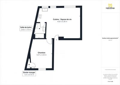 Appartement - 45 m² - 2 pièces