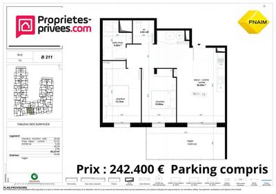 Appartement - 62 m² - 3 pièces
