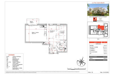 Appartement - 64 m² - 3 pièces
