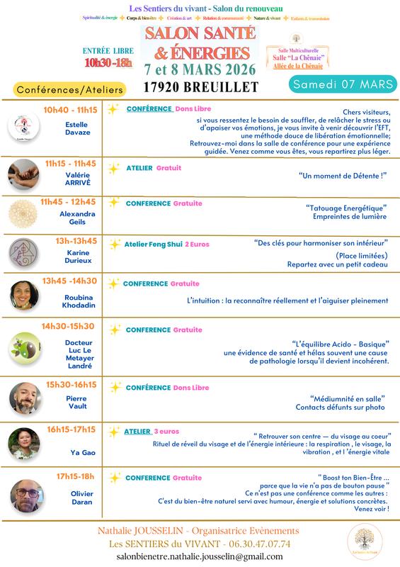 Salon Santé &amp; Énergies Bien Ette - 17920 Breuillet les 7et 8 mars 2026- 10h30-18h