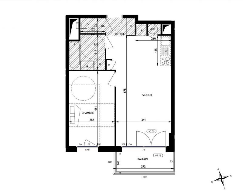 Appartement - 45 m² - 2 pièces