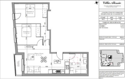 Appartement - 60 m² - 3 pièces