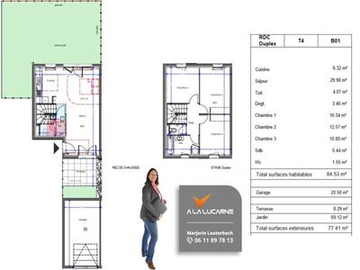 Maison - 84 m² - 4 pièces