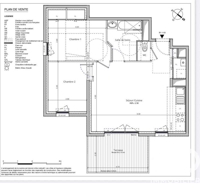 Appartement - 64 m² - 3 pièces