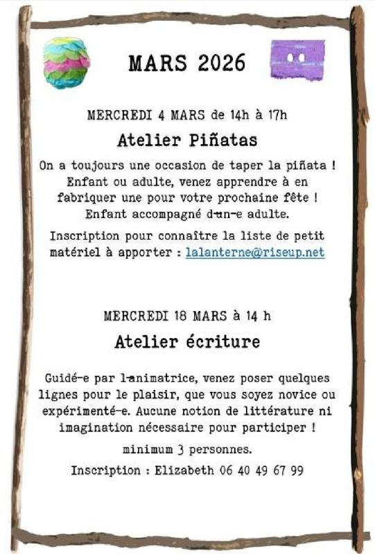 Les Ateliers du Mercredi : atelier Pinatas