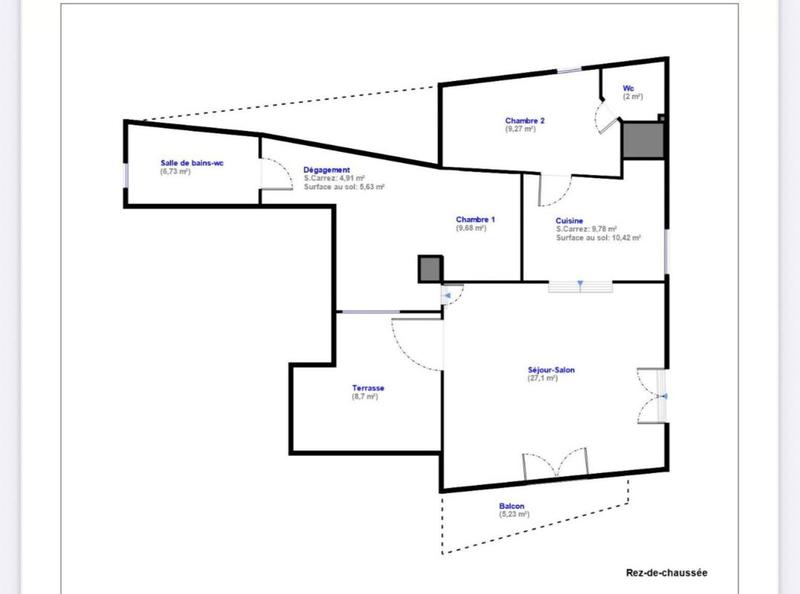 Appartement - 69 m² - 3 pièces