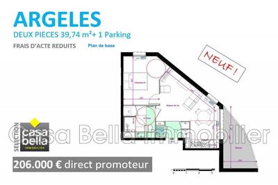 Appartement - 40 m² - 2 pièces