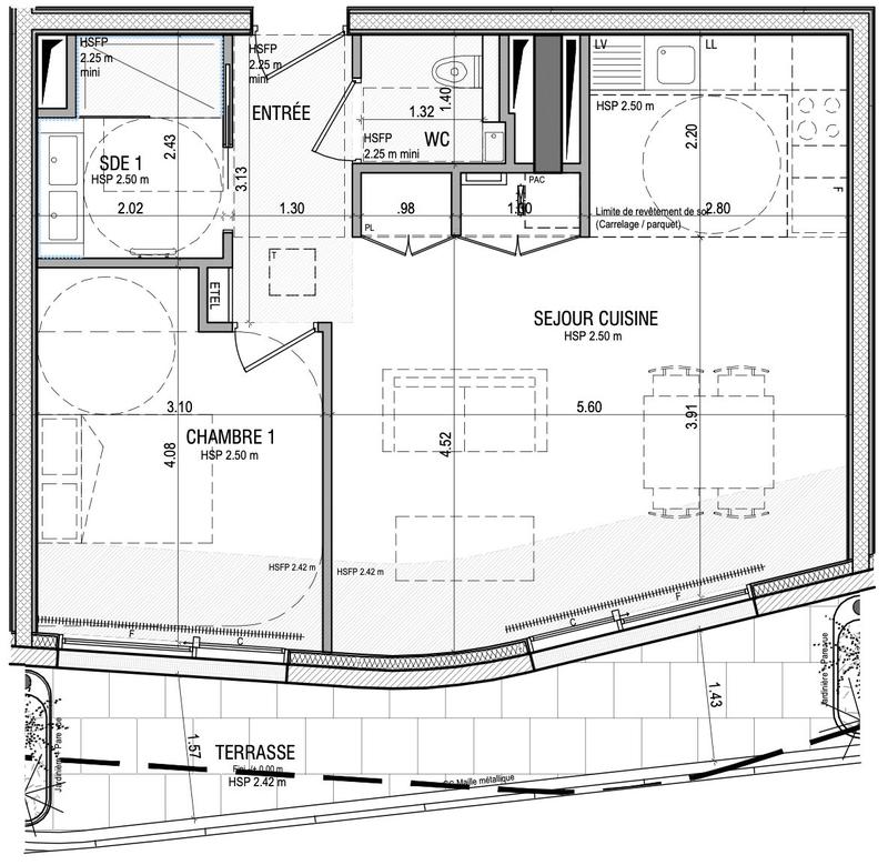 Appartement - 53 m² - 2 pièces
