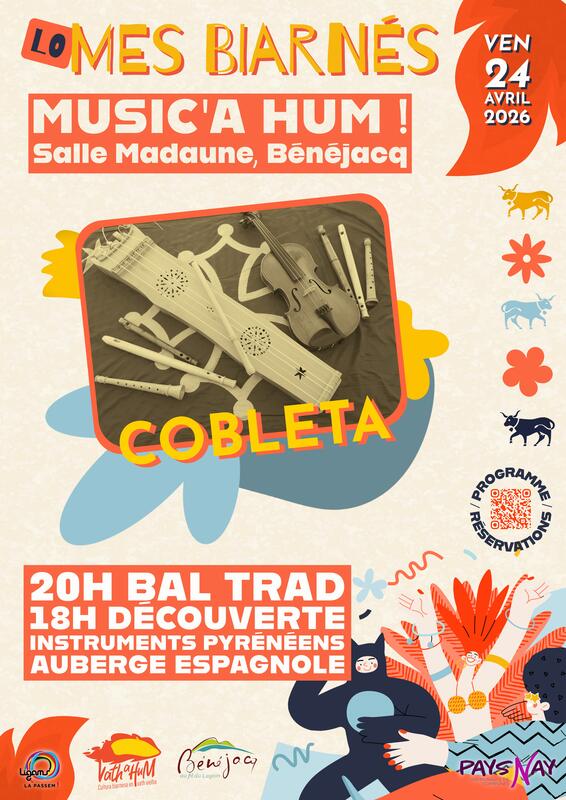 Music'a Hum! Bal Trad + Découverte Instru Pyrénéens + Bal Trad avec Cobleta + Menestrèrs Gascons