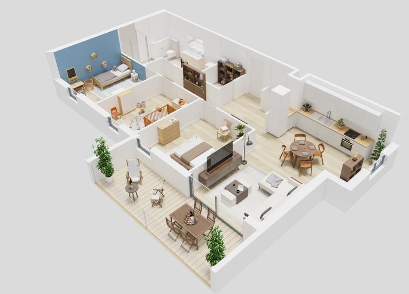 Appartement - 90 m² - 4 pièces