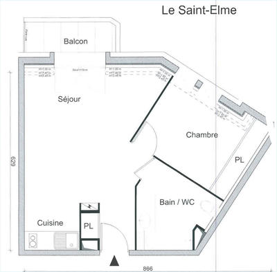 Appartement - 44 m² - 2 pièces