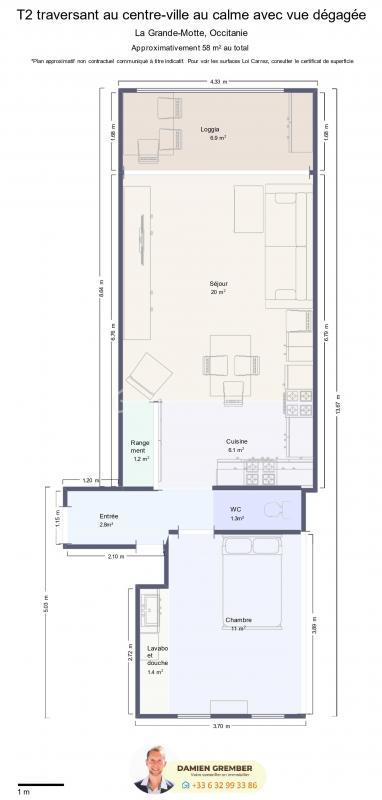 Appartement - 45 m² - 2 pièces