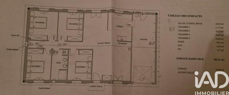 Maison - 102 m² - 5 pièces