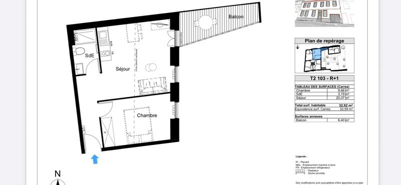 Appartement - 32 m² - 2 pièces