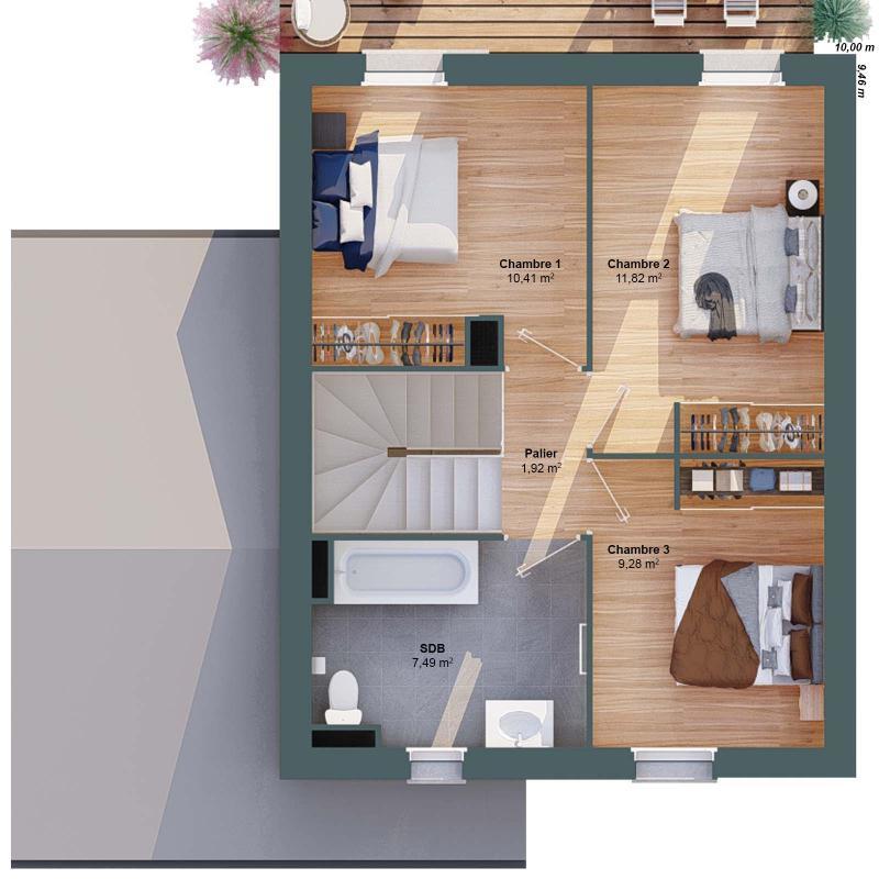 Maison - 83 m² - 5 pièces