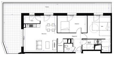 Appartement - 85 m² - 3 pièces