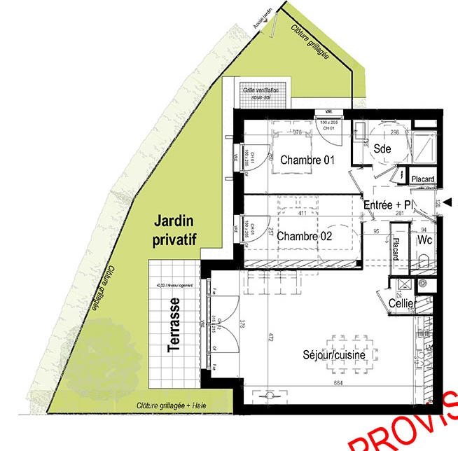 Appartement - 69 m² - 3 pièces