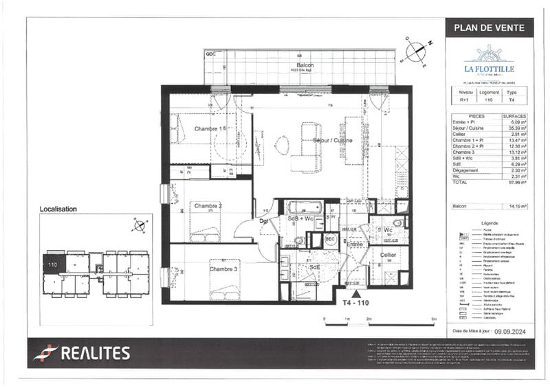 Appartement - 56 m² - 2 pièces
