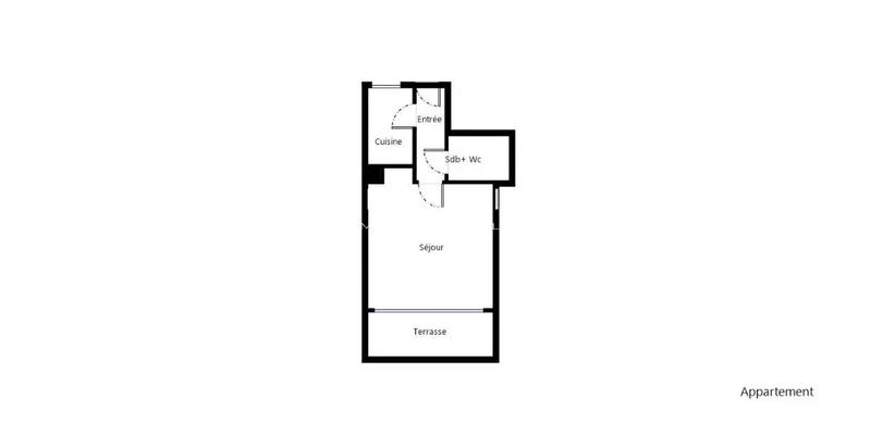 Studio - 23 m² - 1 pièce