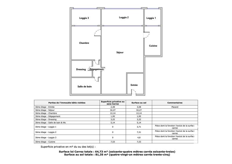 Appartement - 72 m² - 2 pièces