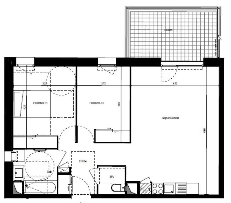 Appartement - 67 m² - 3 pièces