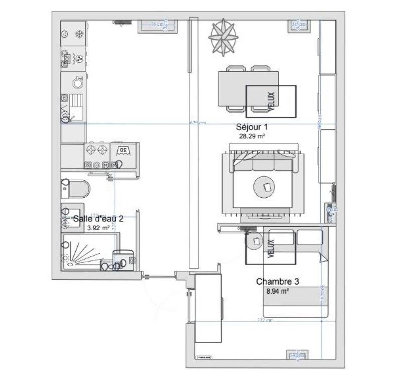 Appartement - 41 m² - 2 pièces