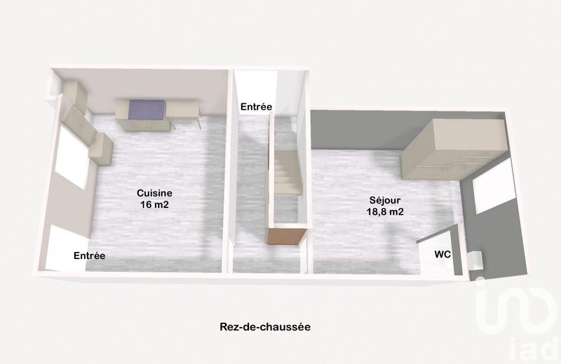 Maison de village - 80 m² - 3 pièces