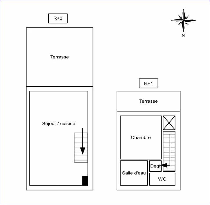 Appartement - 30 m² - 2 pièces