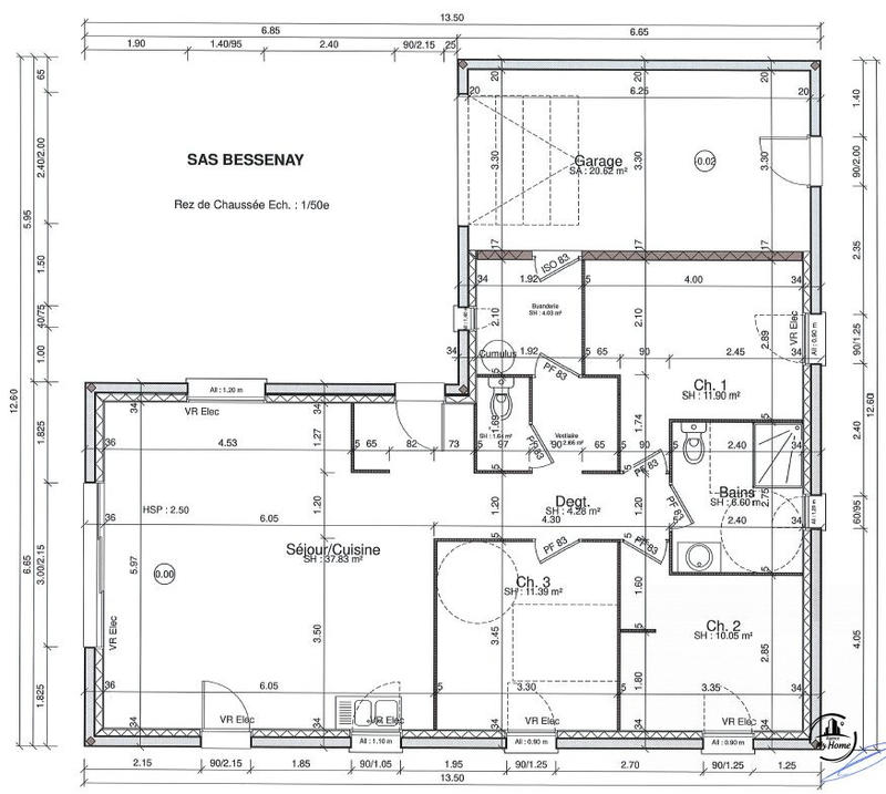 Maison - 90 m² - 5 pièces