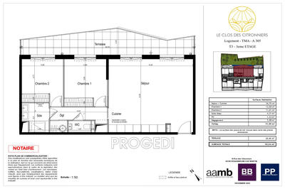 Appartement - 71 m² - 3 pièces