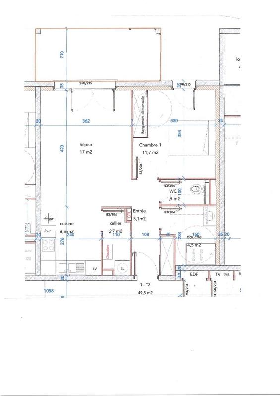 Appartement - 50 m² - 2 pièces