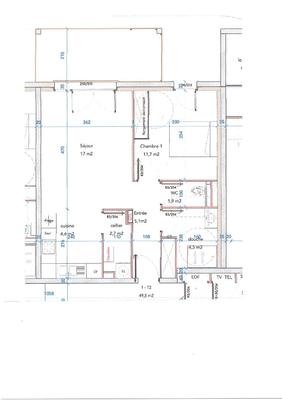 Appartement - 50 m² - 2 pièces