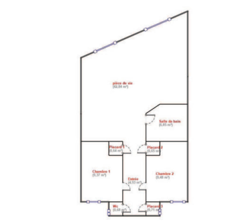 Appartement - 76 m² - 3 pièces